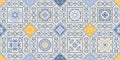 Seamless colorful patchwork in turkish style. Hand drawn background. Azulejos tiles patchwork. Portuguese and Spain decor. Islam